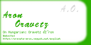 aron oravetz business card